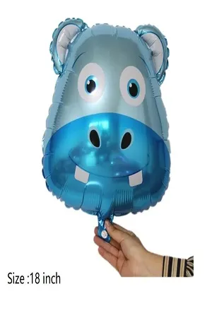 Helium Balloon Hippo Shape - Zoo Animal Balloon